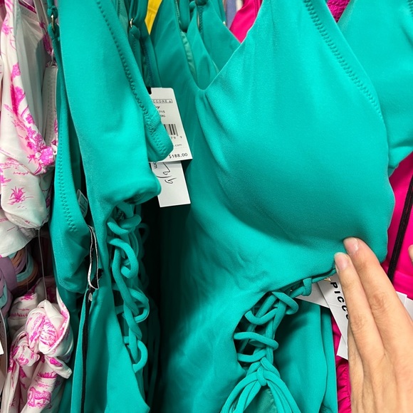 Robin Piccone AUBREY LACE UP ONE PIECE in Iceberg NWT - Picture 3 of 8